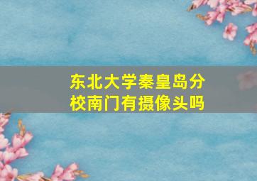 东北大学秦皇岛分校南门有摄像头吗