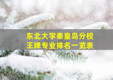 东北大学秦皇岛分校王牌专业排名一览表