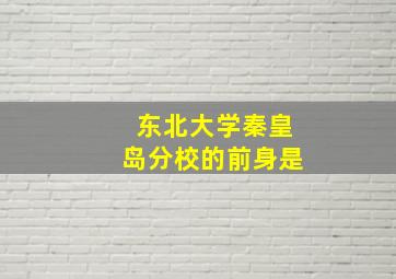 东北大学秦皇岛分校的前身是