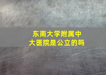 东南大学附属中大医院是公立的吗