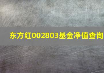 东方红002803基金净值查询