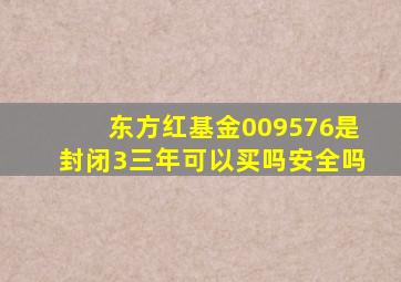 东方红基金009576是封闭3三年可以买吗安全吗