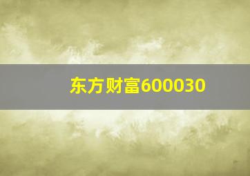 东方财富600030