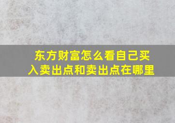 东方财富怎么看自己买入卖出点和卖出点在哪里