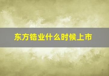 东方锆业什么时候上市