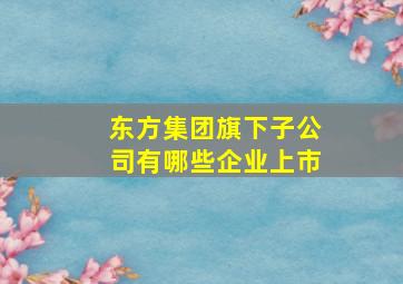 东方集团旗下子公司有哪些企业上市