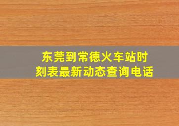 东莞到常德火车站时刻表最新动态查询电话