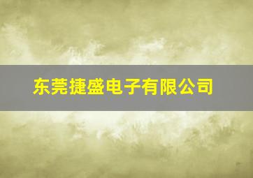 东莞捷盛电子有限公司