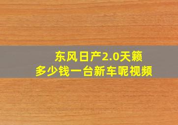 东风日产2.0天籁多少钱一台新车呢视频