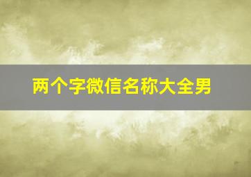 两个字微信名称大全男