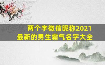 两个字微信昵称2021最新的男生霸气名字大全