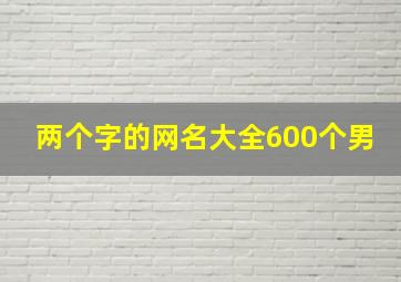 两个字的网名大全600个男