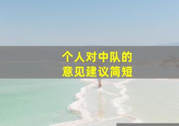 个人对中队的意见建议简短