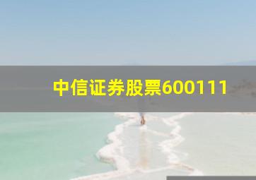 中信证券股票600111