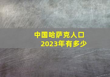 中国哈萨克人口2023年有多少