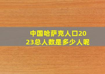 中国哈萨克人口2023总人数是多少人呢