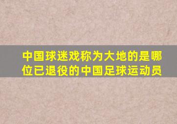 中国球迷戏称为大地的是哪位已退役的中国足球运动员