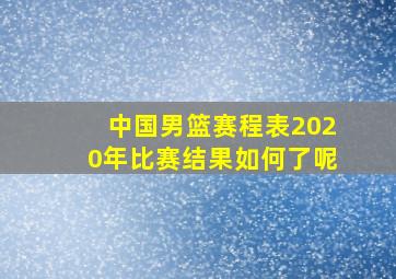 中国男篮赛程表2020年比赛结果如何了呢