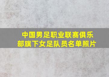 中国男足职业联赛俱乐部旗下女足队员名单照片