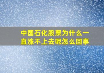 中国石化股票为什么一直涨不上去呢怎么回事