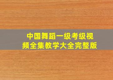 中国舞蹈一级考级视频全集教学大全完整版