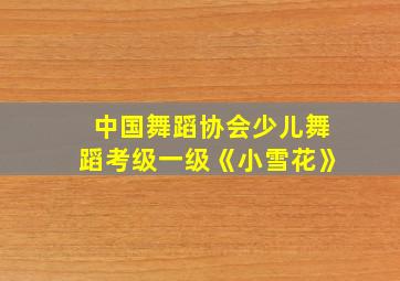 中国舞蹈协会少儿舞蹈考级一级《小雪花》