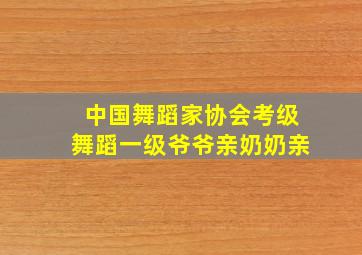 中国舞蹈家协会考级舞蹈一级爷爷亲奶奶亲