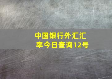 中国银行外汇汇率今日查询12号