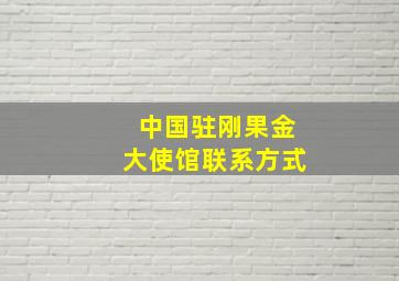 中国驻刚果金大使馆联系方式