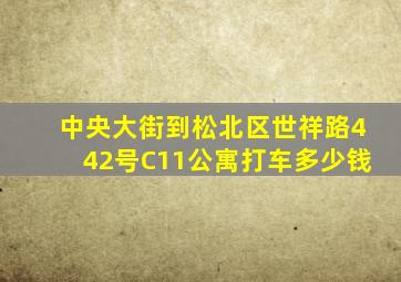 中央大街到松北区世祥路442号C11公寓打车多少钱