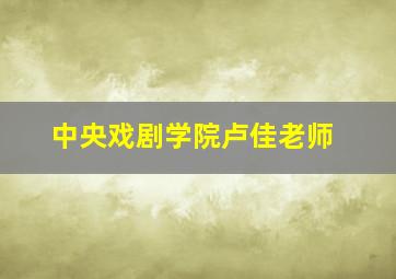 中央戏剧学院卢佳老师