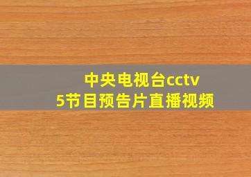 中央电视台cctv5节目预告片直播视频