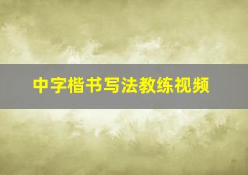 中字楷书写法教练视频