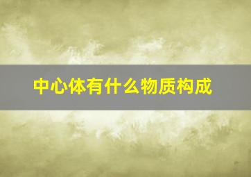 中心体有什么物质构成