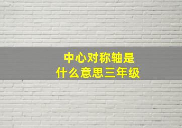 中心对称轴是什么意思三年级