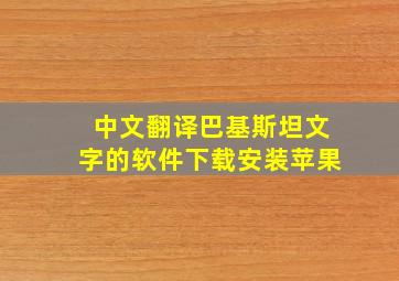 中文翻译巴基斯坦文字的软件下载安装苹果