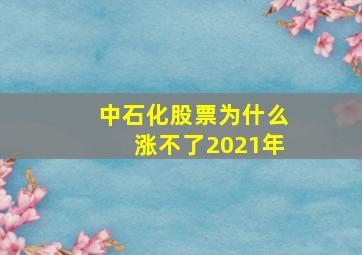 中石化股票为什么涨不了2021年