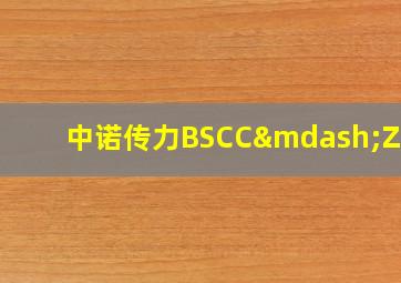 中诺传力BSCC—ZN4S