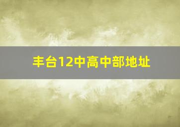 丰台12中高中部地址