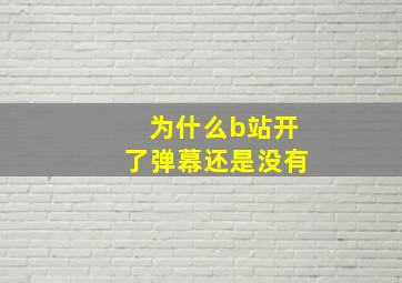 为什么b站开了弹幕还是没有