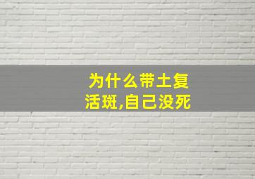 为什么带土复活斑,自己没死