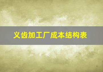 义齿加工厂成本结构表