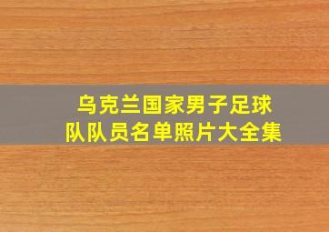 乌克兰国家男子足球队队员名单照片大全集