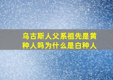 乌古斯人父系祖先是黄种人吗为什么是白种人