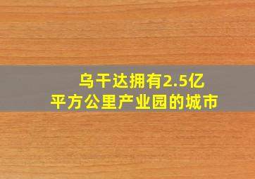 乌干达拥有2.5亿平方公里产业园的城市