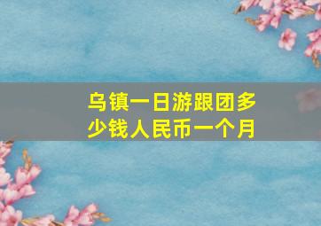 乌镇一日游跟团多少钱人民币一个月