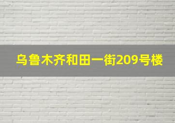 乌鲁木齐和田一街209号楼