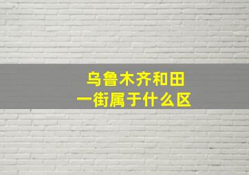 乌鲁木齐和田一街属于什么区