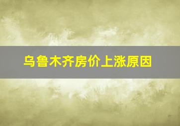 乌鲁木齐房价上涨原因