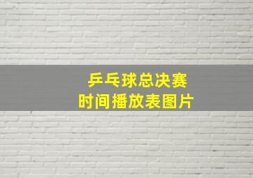 乒乓球总决赛时间播放表图片